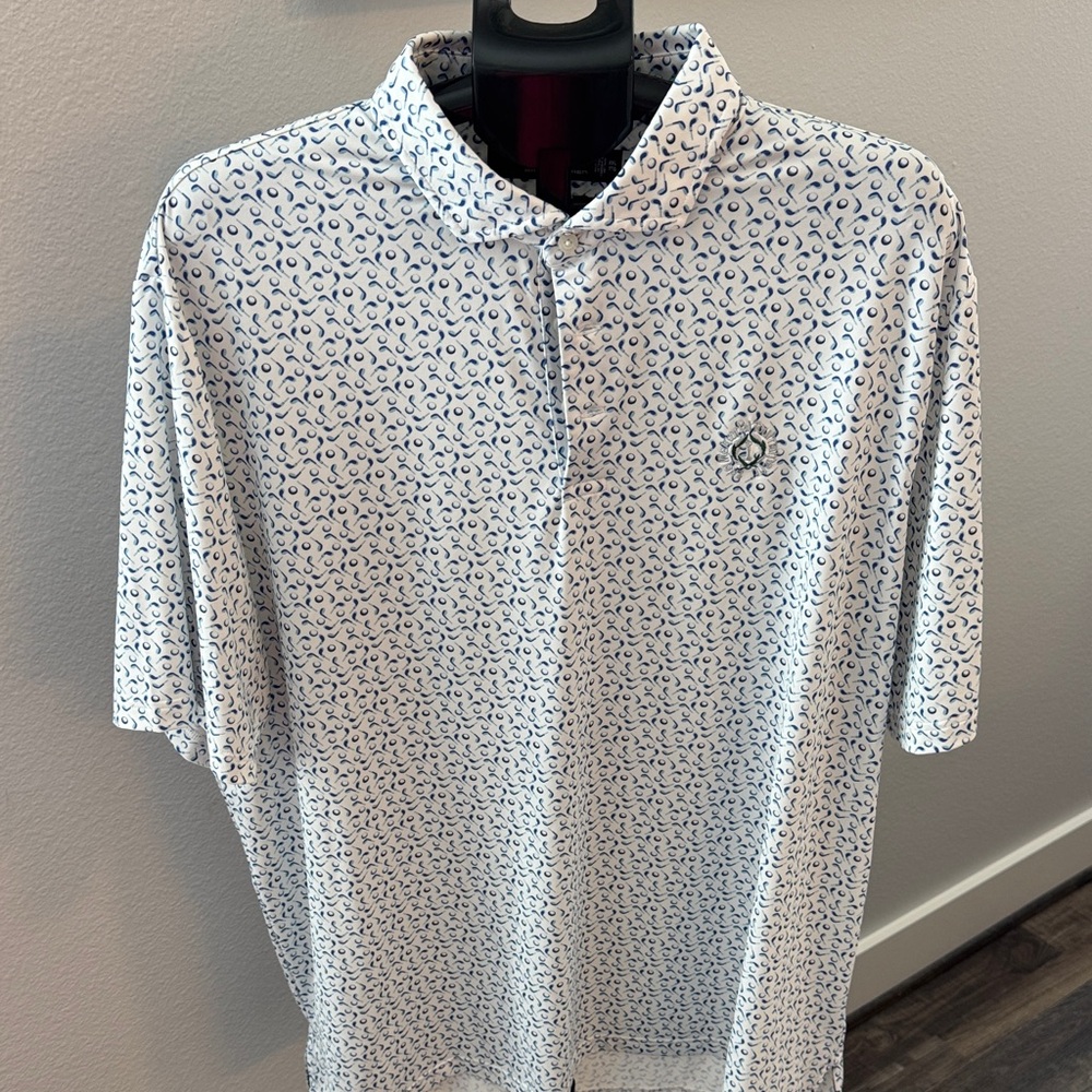Ralph Lauren Polo with Blue Pattern on White